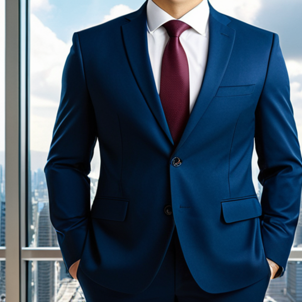 A confident professional (male or female, diverse background) in a modest business suit, fully clothed, appropriate attire, professional dress, standing in a modern, brightly lit office lobby with a glass wall showing a futuristic city skyline. Abstract digital lines and cloud icons subtly float in the background, symbolizing career opportunities and growth. Perfect anatomy, correct proportions, natural pose, well-formed hands, proper finger count, natural body proportions, professional studio photography, high resolution, soft lighting, safe for work, appropriate content, family-friendly.