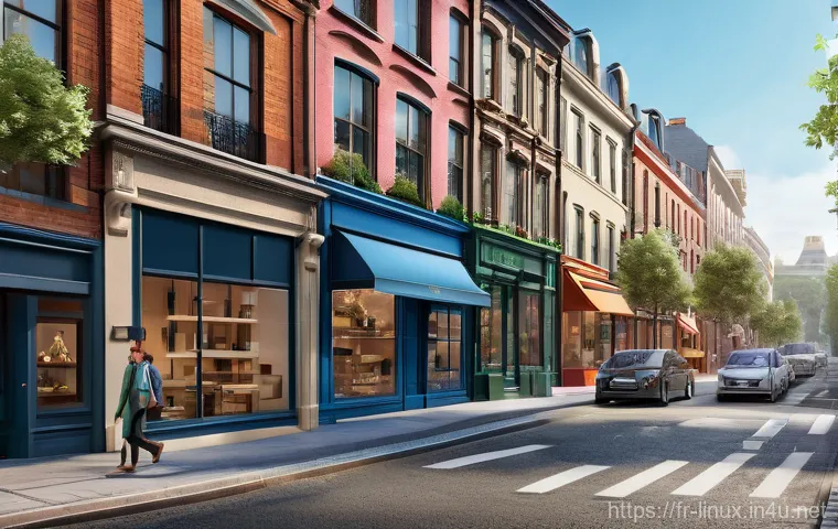 리눅스 실무와 오픈소스 기술 활용 사례 - In the foreground, a young female university student in stylish, modern casual attire works on her s...