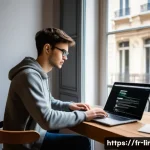 Home 22 리눅스 필기 시험에서 자주 실수하는 부분 - A modern French student sitting at a sleek wooden desk in a cozy Parisian apartment, focused intentl...