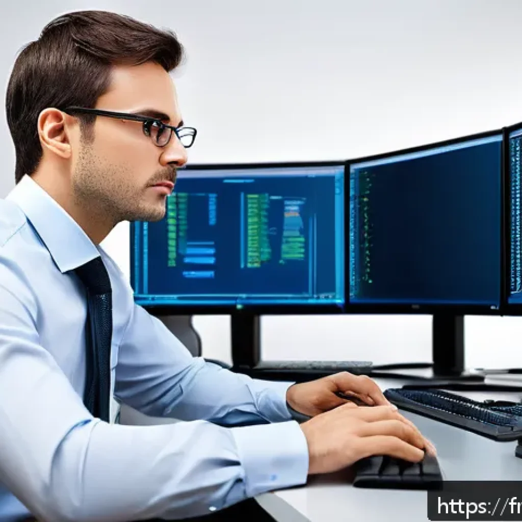 리눅스 실기 시험 대비 네트워크 관리 공부법 - A detailed and realistic Linux system administrator in a modern office environment, focused on confi...