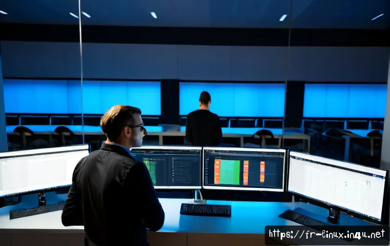 리눅스 실무와 AI 서버 관리 기술의 융합 사례 - Photorealistic modern French data center operations scene, a Linux server administrator and AI infra...